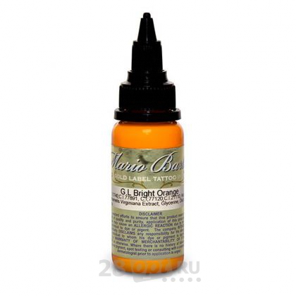 Уцененный товар, Тату-краска Gold Label Tattoo Ink by Mario Barth, Bright Orange, 30 мл