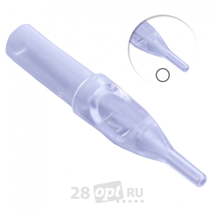 Уцененный товар, Тату-наконечник Round Professional Tip 14, Clear, коробка 50 шт.